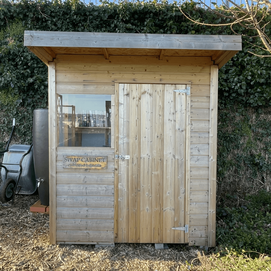 Swap shed at Top of the City Garden in Waterford City.